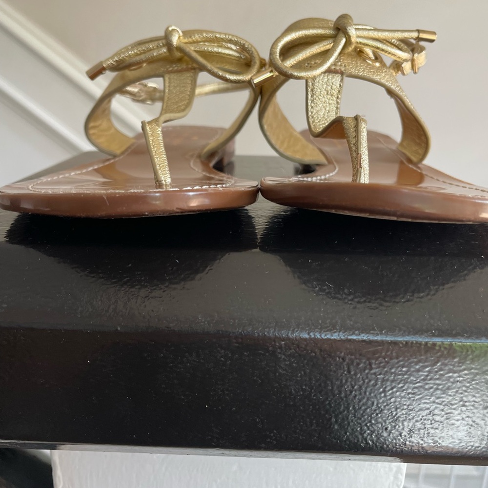 Kate Spade Metallic Gold Bow Sandals - Picture 10 of 14
